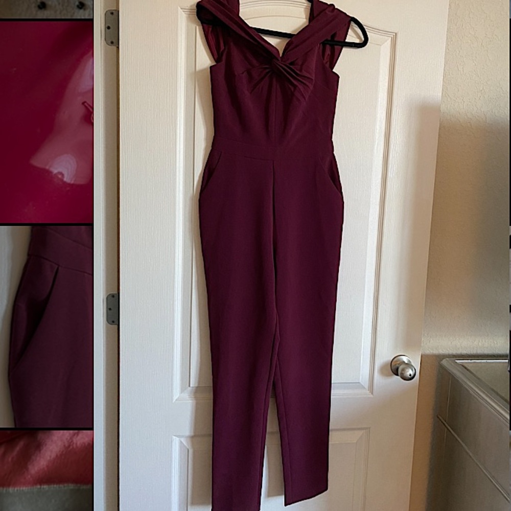Adelyn Rae designer maroon jumpsuit